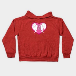 White Cat Love Couple Kids Hoodie